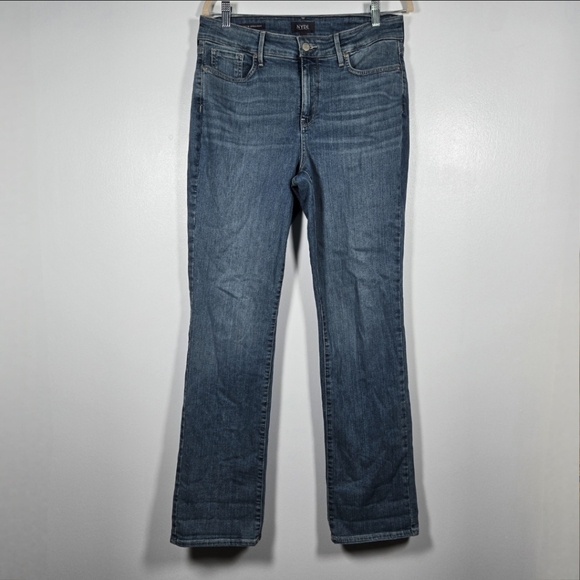 NYDJ Denim - NYDJ Marilyn Straight Leg Blue Denim Jeans Size 10 Lift X Tuck